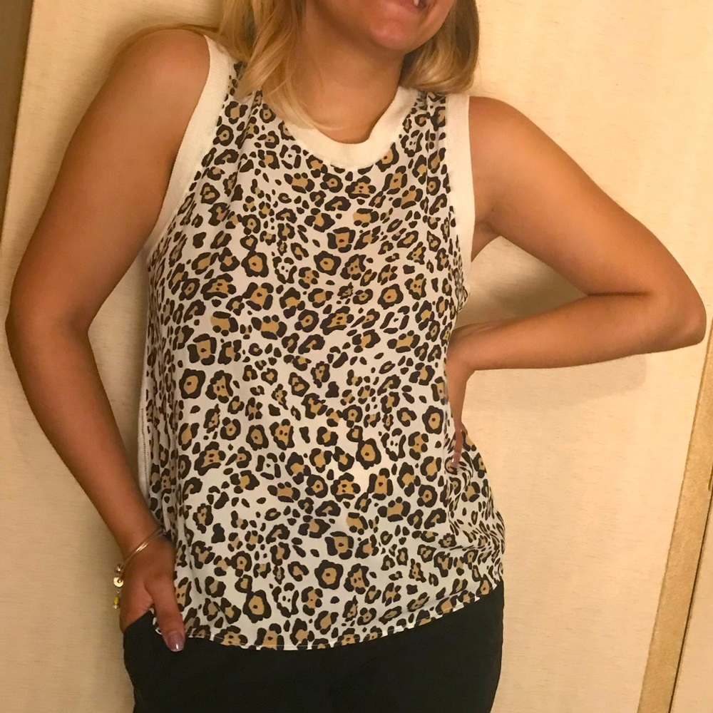 Leopard Print Pullover Sweater Vest
